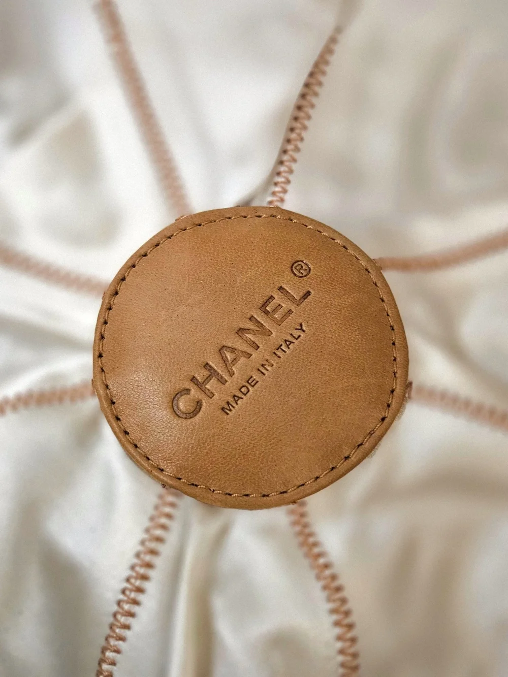 Chanel Reversible Sac Cordon Tan Leather Fringe Drawstring Chain Shoulder Bag